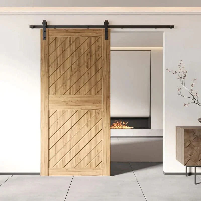 Slanted Single Barn Door Kit | Black Hardware