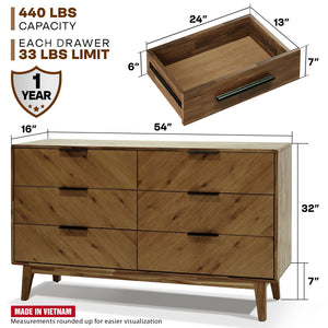 Veyron 6 Drawers Dresser - detail view