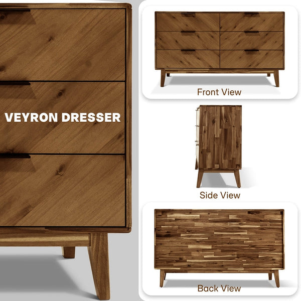Veyron 6 Drawers Dresser - in use