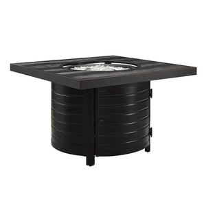 Yorke 40' Square Aluminum Convertible Gas Fire Pit Table - in use