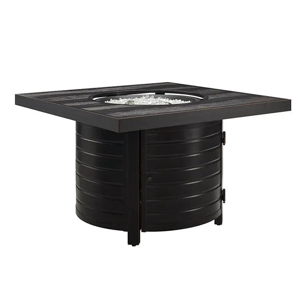 Yorke 40' Square Aluminum Convertible Gas Fire Pit Table - in use