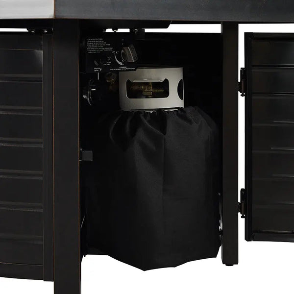 Yorke 40' Square Aluminum Convertible Gas Fire Pit Table - product view