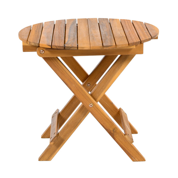 Patio Conversation Set with Foldable Acacia Wood Side Table and Cushions - view 17
