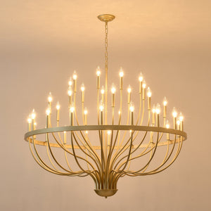 36-Light Gold Industrial Iron Candle Chandelier - view 12