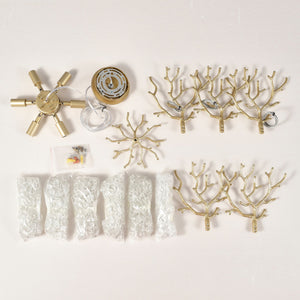 6-Light Chandelier Crystal Ceiling Lamp in Gold - view 11