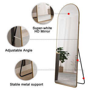 The 4th Generation Floor Mounted Full Length Mirror with Gold Frame - dimensions