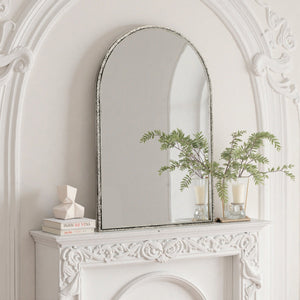 Arched Silver Wall Mirror with Tempered Glass Metal Frame - view 12