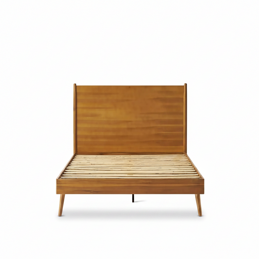 Okioki Mid-Century Wood Bed