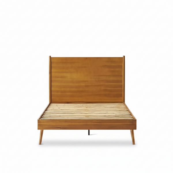 Okioki Mid-Century Wood Bed