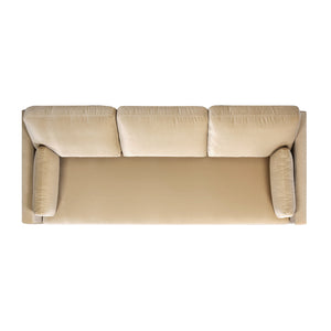 Knox 84' Modern Farmhouse Sofa, Fawn Brown Performance Velvet - detail view