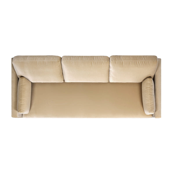 Knox 84' Modern Farmhouse Sofa, Fawn Brown Performance Velvet - detail view