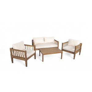 4-Piece Patio Furniture Set with Coffee Table and Cushions - dimensions