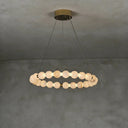 Alabaster Beaded Ring Chandelier