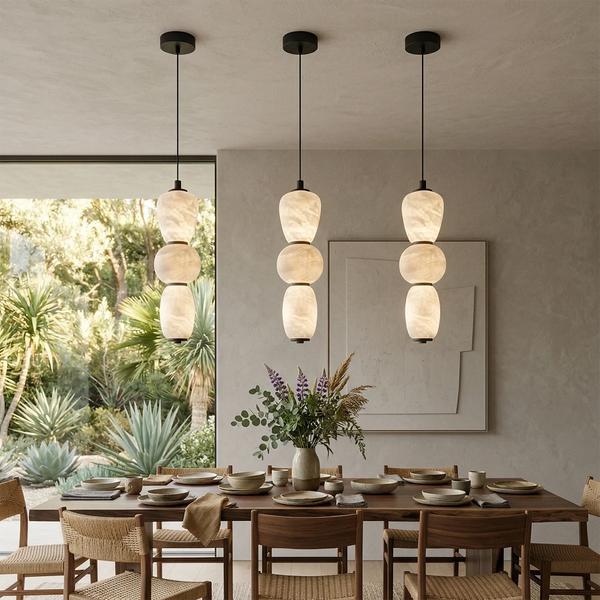 Alabaster Pendulous Pearl Pendant Light