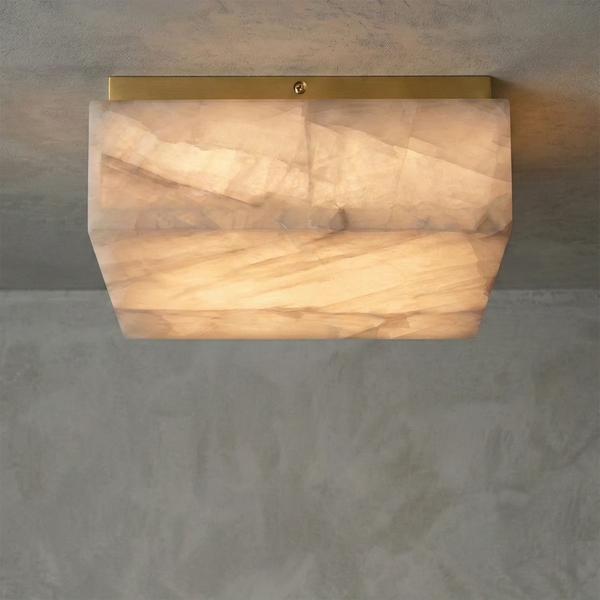 Alabaster Riviera Square Ceiling  Lamp