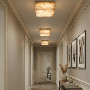 Alabaster Riviera Square Ceiling  Lamp