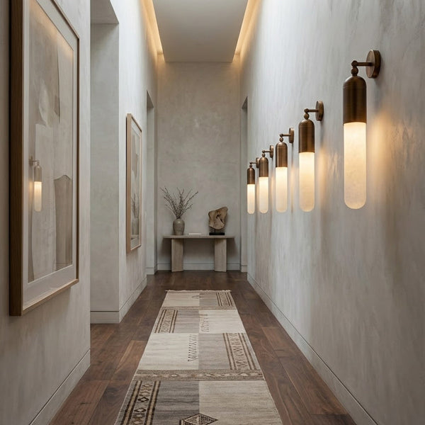 Alabaster Tube Wall Sconce