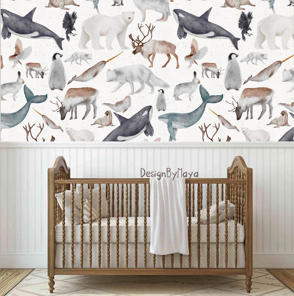 Arctic Animals Wallpaper - Nursery Wall Decor Wallpapers