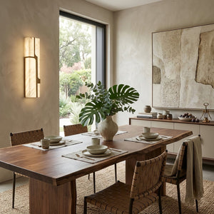 Ariel Modern Alabaster Column Sconce