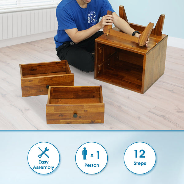 Silvia Solid Wood Nightstand - alternate view