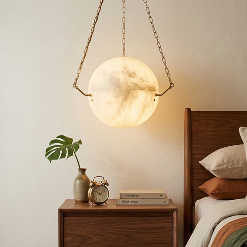 Aurelia Alabaster Sphere Suspension Pendant