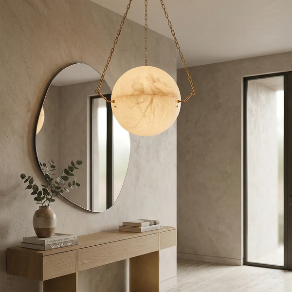 Aurelia Alabaster Sphere Suspension Pendant