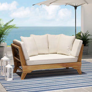Outdoor Acacia Wood Expandable Daybed With Cushions - view 12