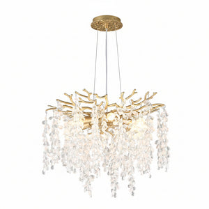 6-Light Chandelier Crystal Ceiling Lamp in Gold