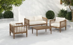4-Piece Patio Furniture Set with Coffee Table and Cushions - side view
