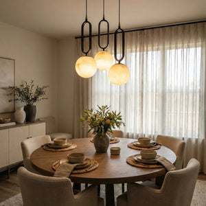 Ball Alabaster Oval Ring Pendant Lamp
