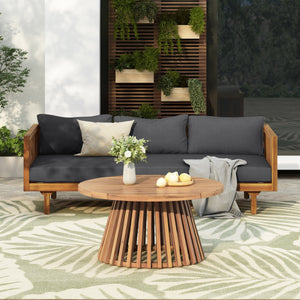 Claremont 3 Seater Daybed and Acacia Wood Patio Table - front view