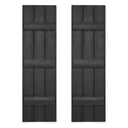 Faux Wood Board and Batten Exterior Shutters - Polyurethane - Set of 2