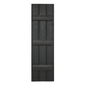 Faux Wood Board and Batten Exterior Shutters - Polyurethane - Set of 2