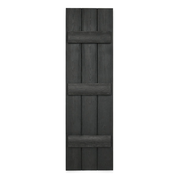Faux Wood Board and Batten Exterior Shutters - Polyurethane - Set of 2