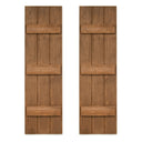 Faux Wood Board and Batten Exterior Shutters - Polyurethane - Set of 2