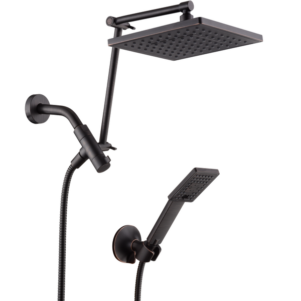 Dual Shower Head Combo with Extension Arm, 8 Inch Rainfall Shower Head with Handheld Shower head