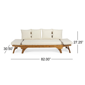 Outdoor Acacia Wood Expandable Daybed With Cushions - view 14