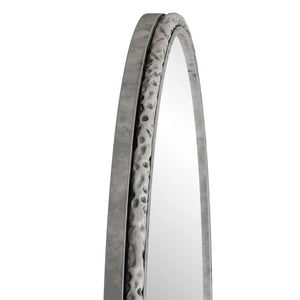 Arched Silver Wall Mirror with Tempered Glass Metal Frame - in use