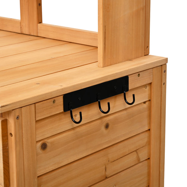 TOPMAX 65.7'' Tall Garden Potting Bench Table with Hutch - view 14