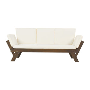 TOPMAX Outdoor Adjustable Patio Wooden Daybed Sofa Chaise Lounge - view 12