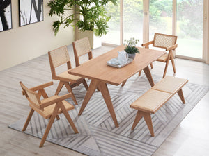 Valentina 6 Pieces Patio Furniture Set - Rattan / Natural - detail view