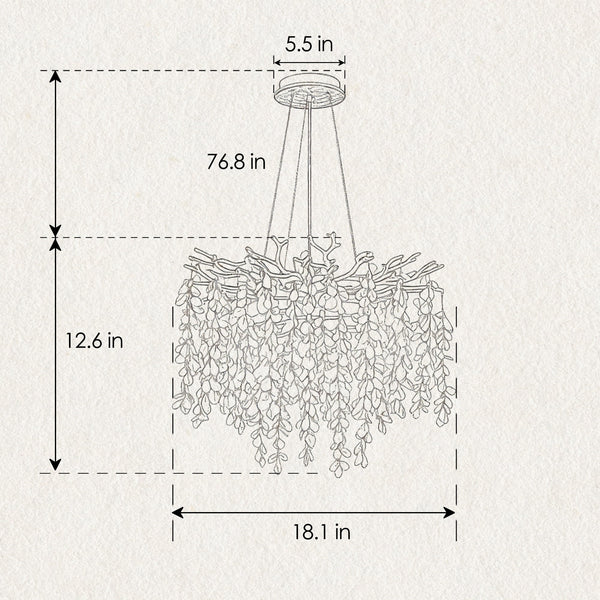 6-Light Chandelier Crystal Ceiling Lamp in Gold - in use