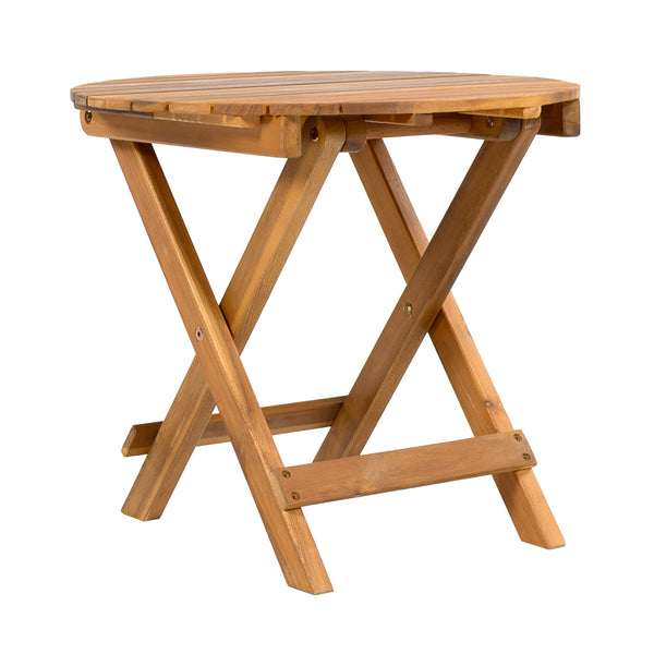 Patio Conversation Set with Foldable Acacia Wood Side Table and Cushions - view 19