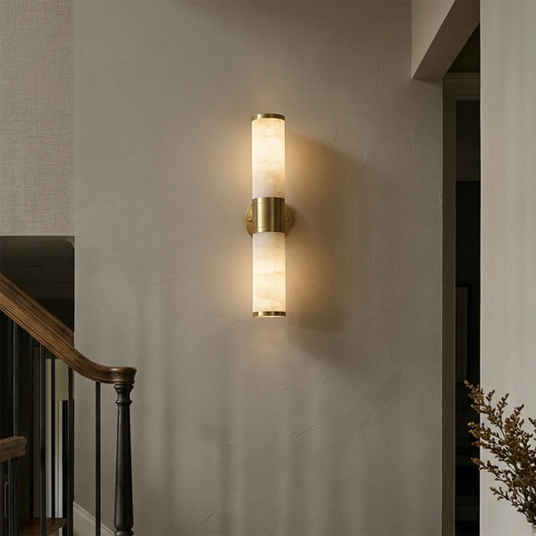 Cylindrical Lampatrin Alabaster Wall Lamp