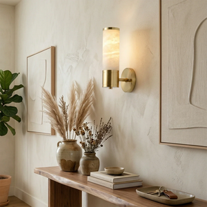 Cylindrical Lampatrin Alabaster Wall Lamp