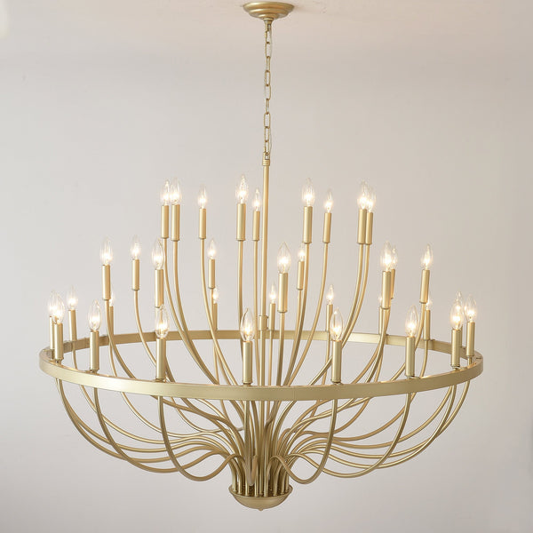 36-Light Gold Industrial Iron Candle Chandelier - view 13