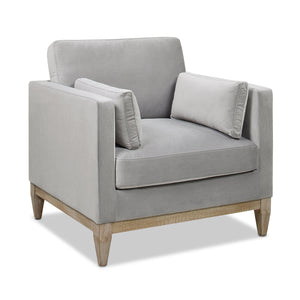 Knox 36' Modern Farmhouse Arm Chair, Opal Grey Velvet - product view