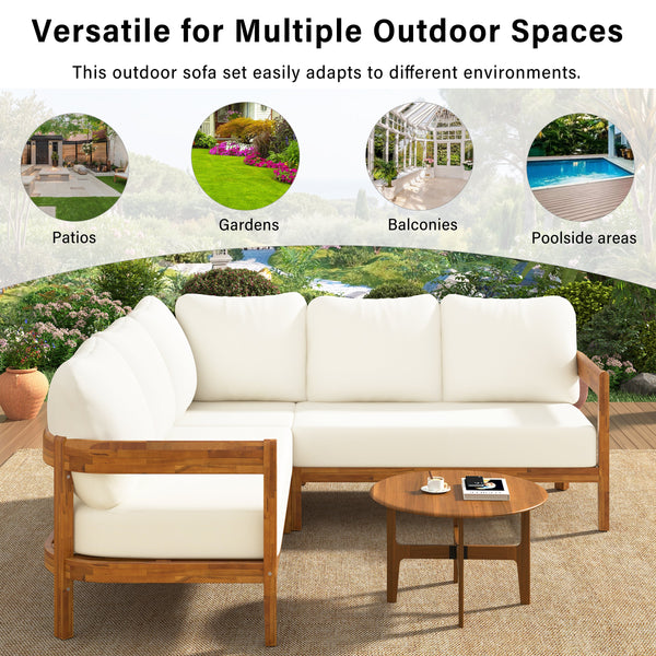 U_Style Acacia Solid Wood Patio Furniture Set - view 18