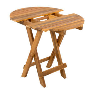 Patio Conversation Set with Foldable Acacia Wood Side Table and Cushions - view 18