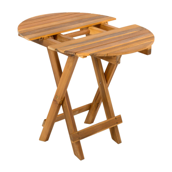 Patio Conversation Set with Foldable Acacia Wood Side Table and Cushions - view 18